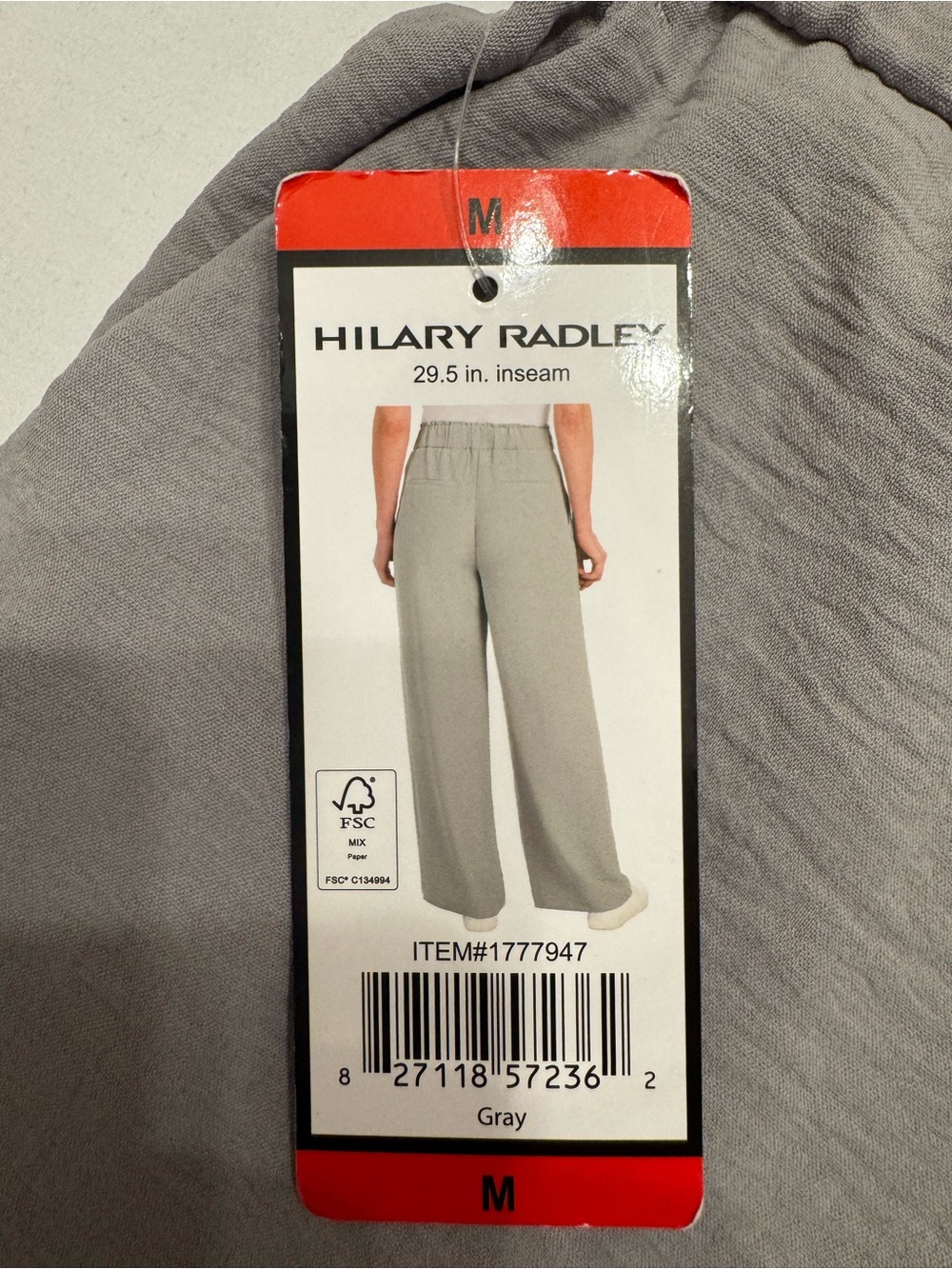 Hilary Radley Gray Wide Leg Pants - M